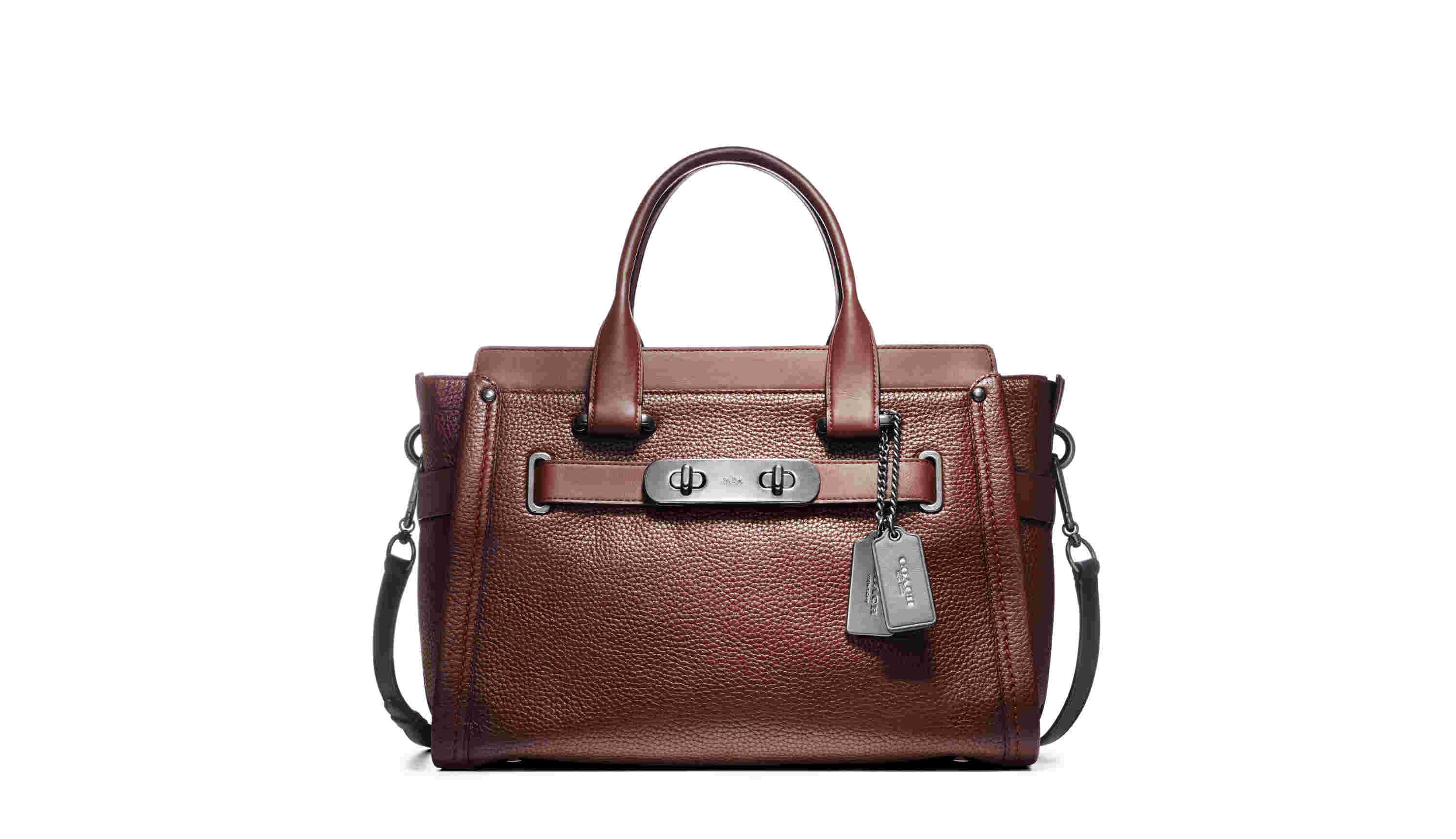 Colorblock Lthr Coach Swagger Carryall